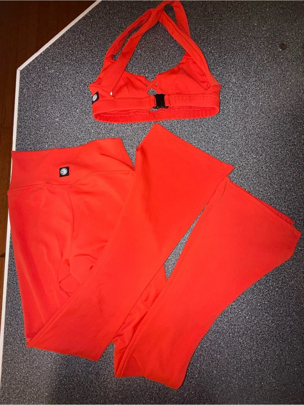 Five the Label Red 2 Piece Dance Set, Bra Top and Pants Size Youth X-Large